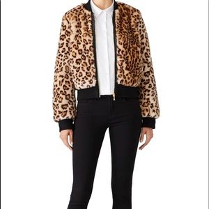 KATE SPADE leopard faux fur bomber - make an offer